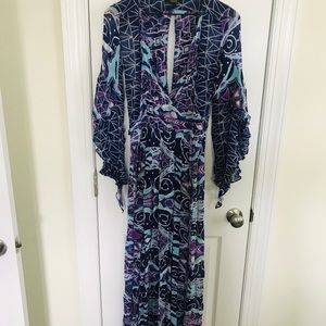 ASOS plunging neckline and open back maxi dress